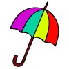 Цветной пример раскраски зонтик