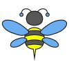 Цветной пример раскраски пчелка для малышей