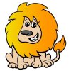 Цветной пример раскраски добрый лев