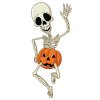 Цветной пример раскраски скелет и тыква хэллоуин