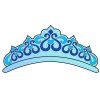 Цветной пример раскраски корона, диадема принцессы золушки