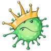Цветной пример раскраски опасный вирус в короне