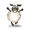 Цветной пример раскраски счастливая овечка
