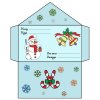 Цветной пример раскраски конверт со снеговиком