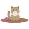 Цветной пример раскраски кот хочет играть