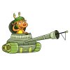 Цветной пример раскраски детский забавный танк