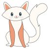 Цветной пример раскраски кот с пушистым хвостом