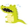 Цветной пример раскраски крокодил плачет