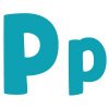 Цветной пример раскраски буква p английского алфавита