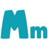 Цветной пример раскраски буква m английского алфавита