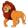 Цветной пример раскраски король лев симба из мультфильма. муфаса
