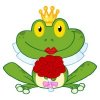 Цветной пример раскраски лягушка принцесса невеста из сказки