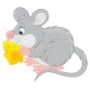 Цветной пример раскраски мышка-норушка с сыром