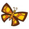 Цветной пример раскраски бабочка для детей