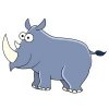 Цветной пример раскраски носорог простой
