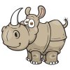 Цветной пример раскраски носорог