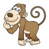 Цветной пример раскраски смешная обезьянка