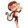 Цветной пример раскраски девочка обезьянка