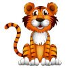 Цветной пример раскраски тигр-дикое животное