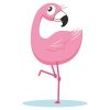 Цветной пример раскраски наблюдательный фламинго