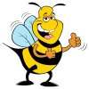 Цветной пример раскраски веселая пчела