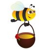 Цветной пример раскраски пчела с медом