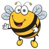 Цветной пример раскраски картинка пчелки