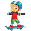 Цветной пример раскраски мальчик на скейтборде