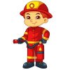 Цветной пример раскраски мальчик пожарный