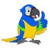Цветной пример раскраски попугай ара для детей