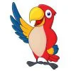 Цветной пример раскраски большой ара попугай