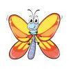 Цветной пример раскраски хитрая бабочка