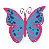 Цветной пример раскраски бабочка с большими крыльями