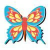Цветной пример раскраски бабочка с опахало
