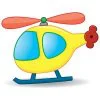 Цветной пример раскраски вертолетик