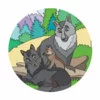 Цветной пример раскраски волк и волчица