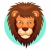 Цветной пример раскраски голова льва грива