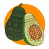 Цветной пример раскраски авокадо антистрсс