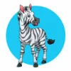 Цветной пример раскраски зебра
