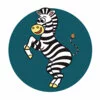 Цветной пример раскраски зебра танцует