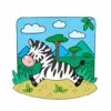 Цветной пример раскраски зебра скачет