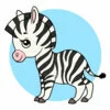 Цветной пример раскраски малыш зебра