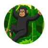 Цветной пример раскраски обезьяна в лесу