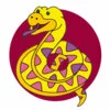 Цветной пример раскраски змея узоры