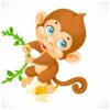 Цветной пример раскраски обезьянка милашка на ветке