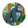 Цветной пример раскраски большая обезьяна в лесу