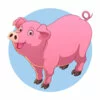Цветной пример раскраски толстенькая свинья