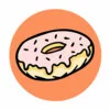 Цветной пример раскраски пончик жареный