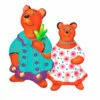 Цветной пример раскраски дымковская игрушка медведи