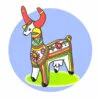 Цветной пример раскраски дымковская игрушка корова